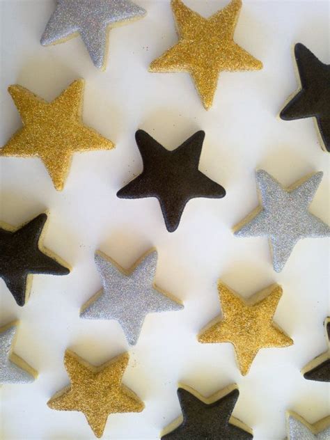 Star Cookies2 Dozen By Acookiejar On Etsy 29 95 Star Cookies Wedding Cookies Gold Cookies