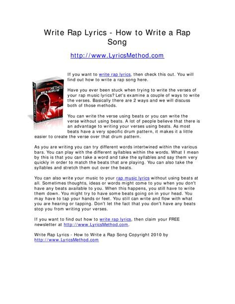 Write Rap Lyrics - How to Write a Rap Song by Mike . - Issuu