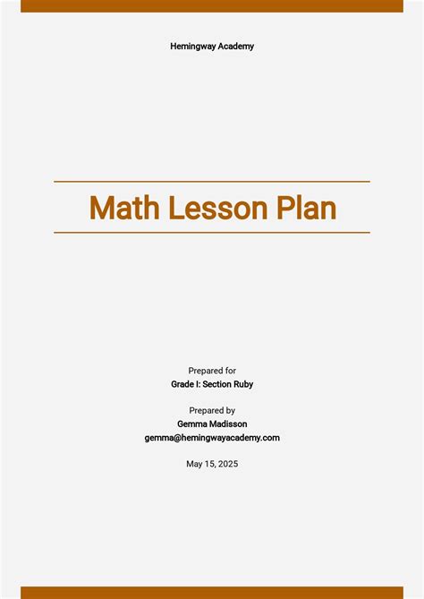 22+ FREE Math Lesson Plan Templates [Edit & Download] | Template.net