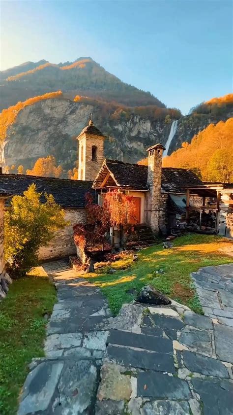 Highlights The Scenic Village Of Foroglio In Switzerland Video