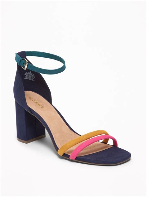 Strappy Block Heel Sandals For Women Old Navy Strappy Block Heel