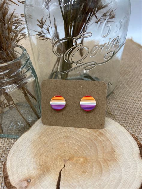 Lesbian Pride Flag Studs LGBTQ Pride Surgical Steel Etsy