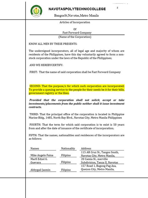 Articles Of Incorporation And By Laws Pdf Proxy Voting Board Of Directors