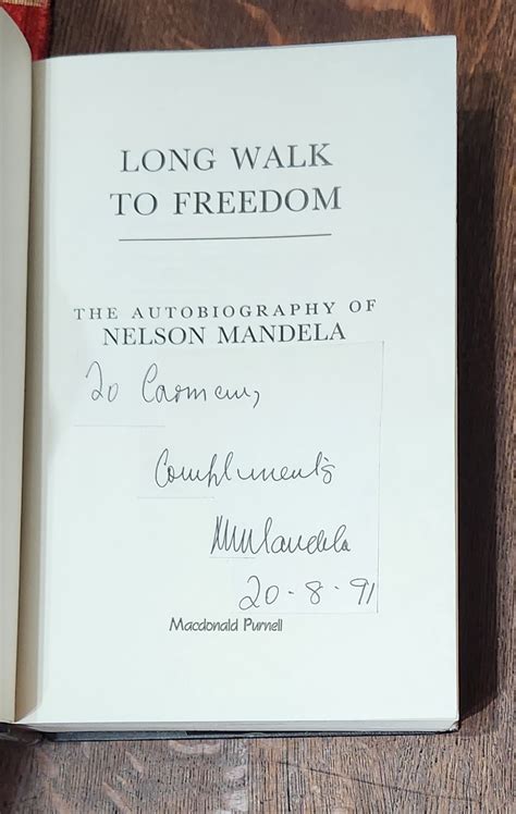 Long Walk To Freedom The Autobiography Of Nelson Mandela Signed Par