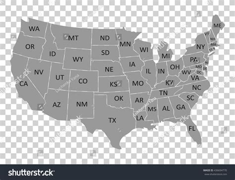 Usa Map Name Countriesunited States America Stock Vector Royalty Free 436694770 Shutterstock