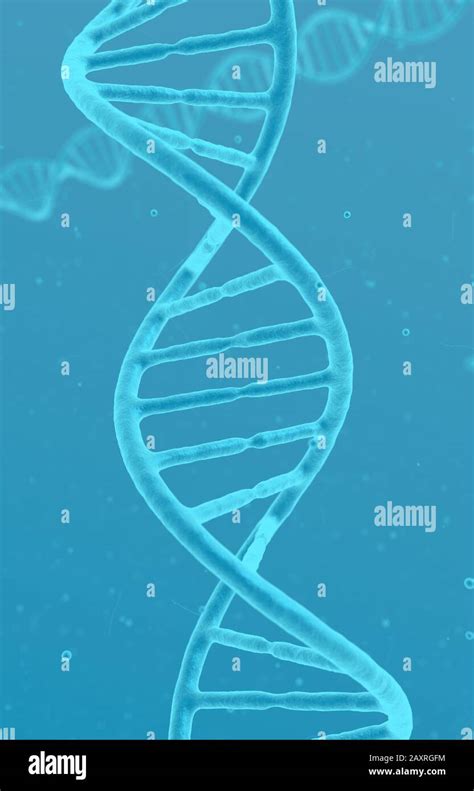 Dna Helix Molecule Blue Abstract Background Microscopic Close Up Of