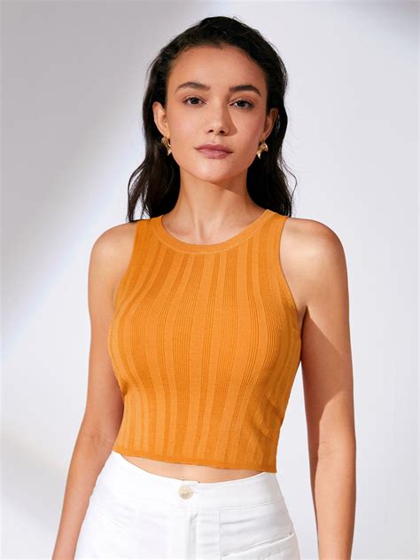 Orange Casual Collar Sleeveless Viscose Plain Embellished Slight