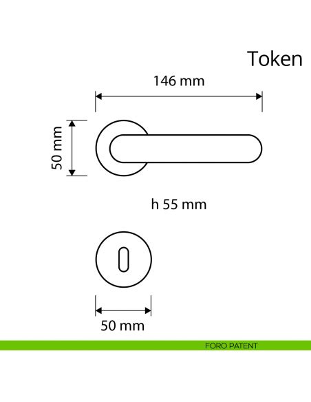 Maniglia Per Porta Interna Token Zincral Linea Cal Rosetta Tonda