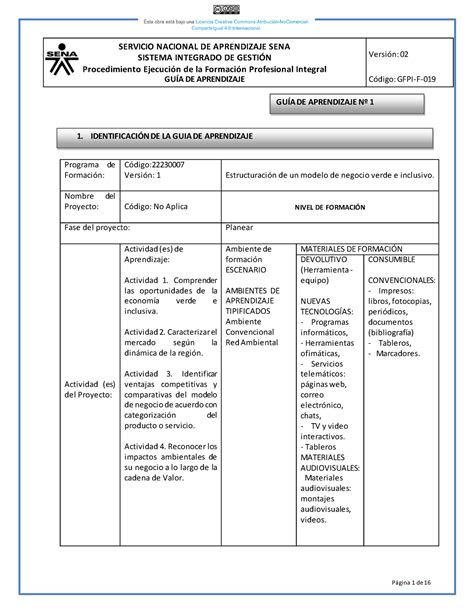 Guia Aprendizaje R Hola Sistema Integrado De Gestin Procedimiento