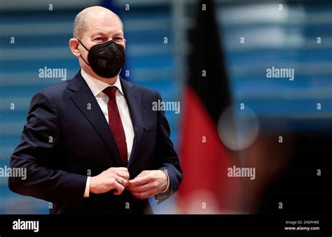 Berlin Germany 12th Jan 2022 Chancellor Olaf Scholz SPD Attends A