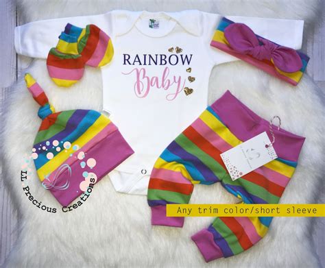 Rainbow Baby Newborn Baby Girl Outfit Coming Home Outfit Baby Shower ...