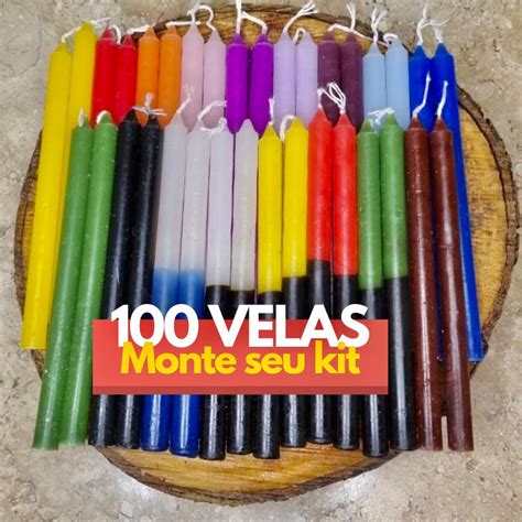 Velas Palito Coloridas Bicolor E Branca Kit 100 Unidades Parafina