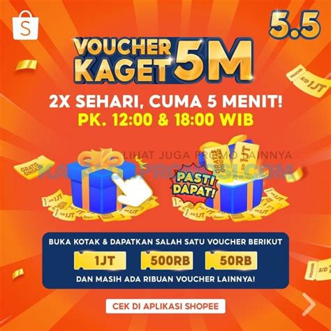 Promo VOUCHER KAGET 5M Di Shopee 2X SEHARI CUMA 5 MENIT