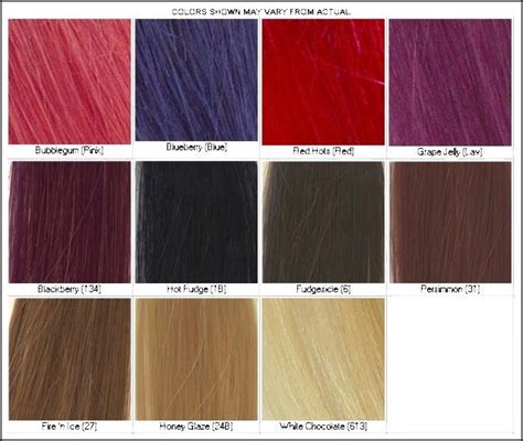 Directions Hair Colour Chart