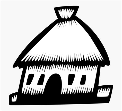 Tiki Hut Clipart Black And White