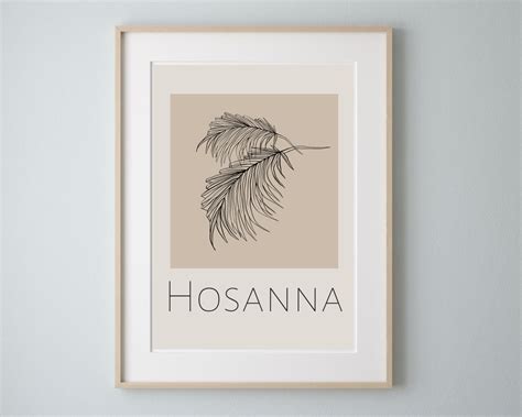 Hosanna Easter Printable Modern Christian Art Simple Etsy