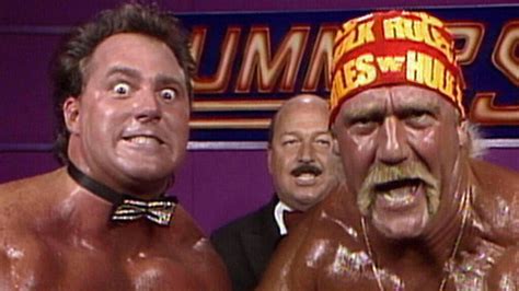 Hulk Hogan and Brutus "The Barber" Beefcake are ready for their match ...