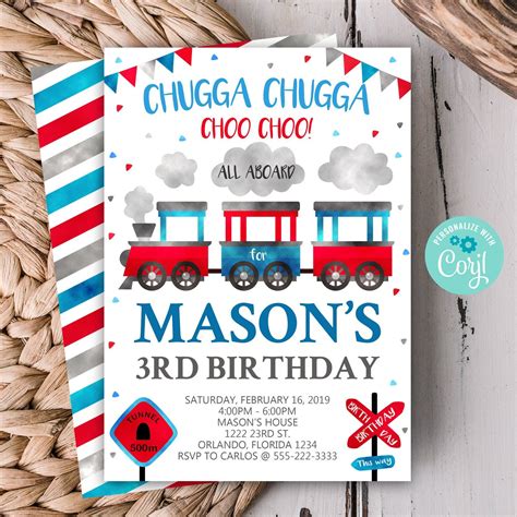 Thomas The Train Birthday Invitation Train Birthday Party Invitations