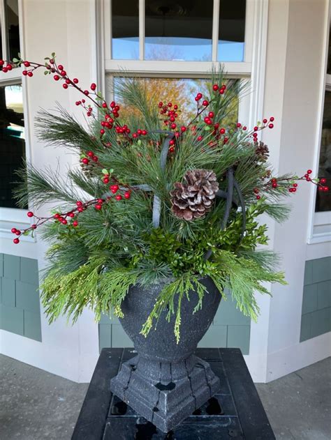 Winter Pots | Winter planter, Christmas decorations, Christmas wreaths