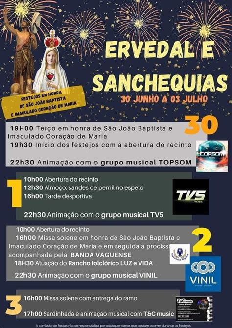 Festa Em Honra De São João Baptista 2023 Ervedal E Sanchequias