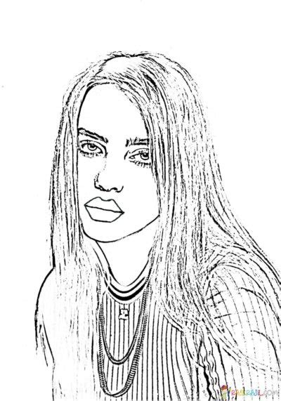 Coloring Pages Billie Eilish Print Out Talented Singer