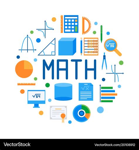 Math round flat modern Royalty Free Vector Image