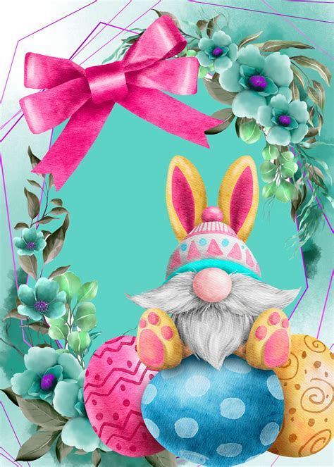 Easter Bunny Gnome And Eggs Free Stock Photo Public Domain Pictures