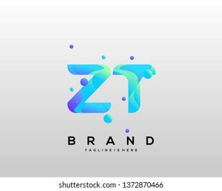 Initial Letter Zt Logo Colorful Background Stock Vector Royalty Free