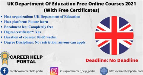 UK Department For Education Free Online Courses With Free Certificates » Opportunity Desk