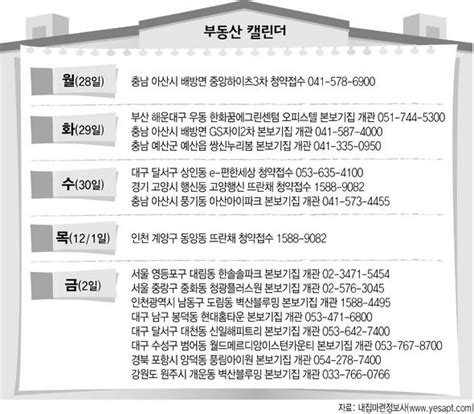 11월 28일 부동산 캘린더 네이트 뉴스