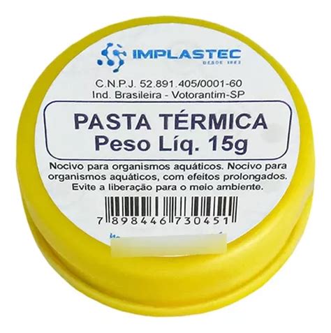 Pasta Térmica De Silicone Branca Implastec Pote 15g MercadoLivre