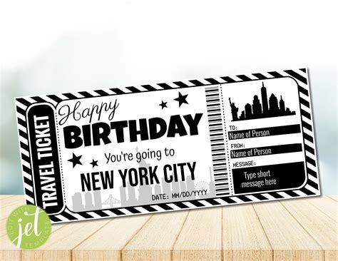 A Black And White Ticket With The Words Happy Birthday You Re Going To