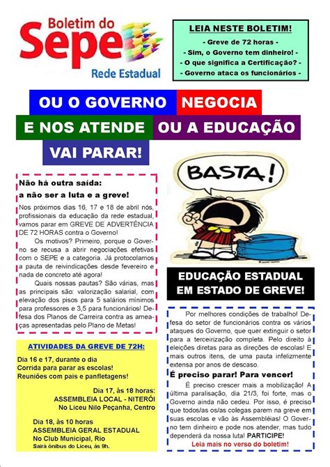 Sepe Niter I Boletim Rede Estadual Greve De H