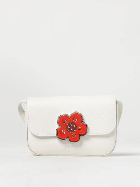 KENZO Boke Flower Bag In Grained Leather White Kenzo Crossbody