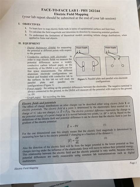 Face To Face Labi Phy Electric Field Mapping Chegg