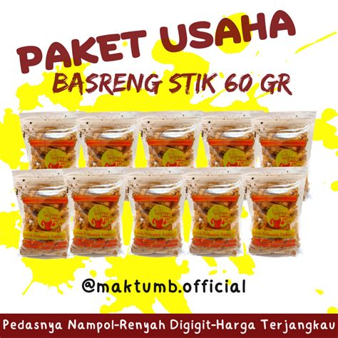 Jual PAKET USAHA RESELLER BASRENG STIK SEBLAK KERING PEDAS DAUN JERUK