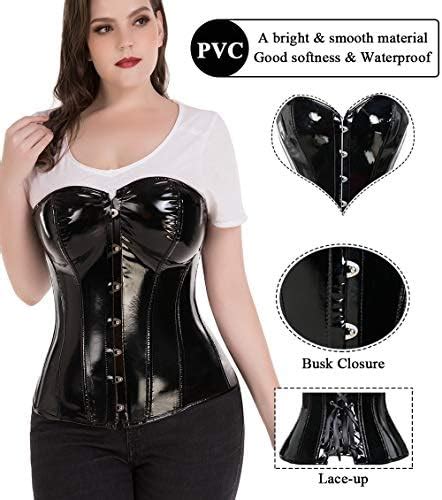 Miss Moly Corset Faux Cuir Steampunk Gothique Bustier Avec Bretelles