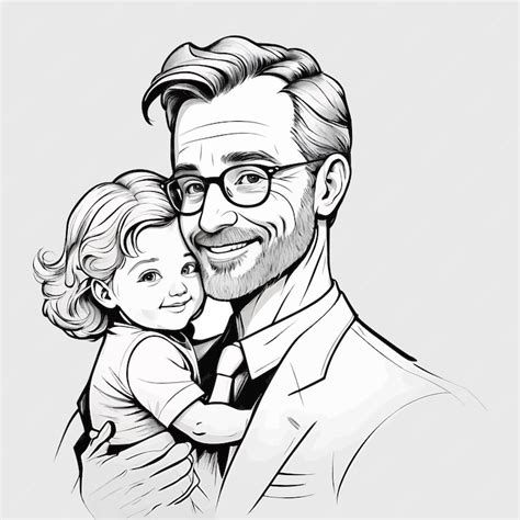 Premium Vector Happy Fathers Day Line Drawing Vector File