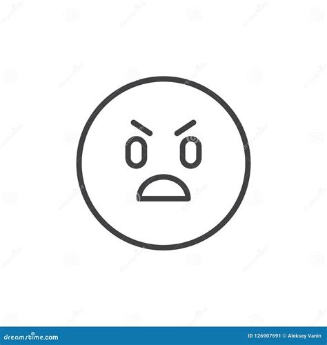 Icono Enfadado Del Esquema Del Emoticon Ilustraci N Del Vector