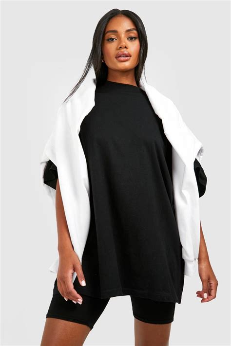 Extended Neck Oversized T Shirt Boohoo