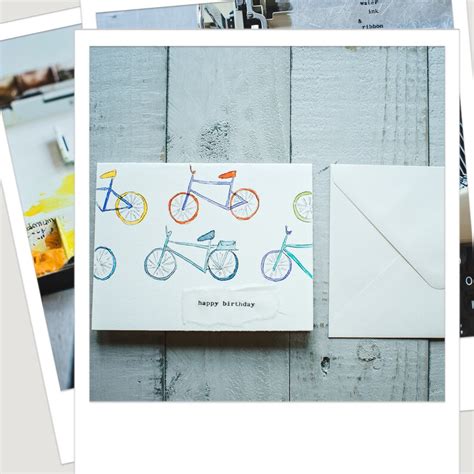 Bicycle Card Bike Card Cycling Card Cyclist Card Hand Etsy