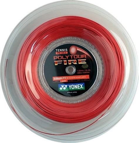 Yonex Tennissnaar Polytour Fire Mm Meter Rood Bol