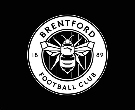 Brentford Club Logo White Symbol Premier League Football Abstract ...