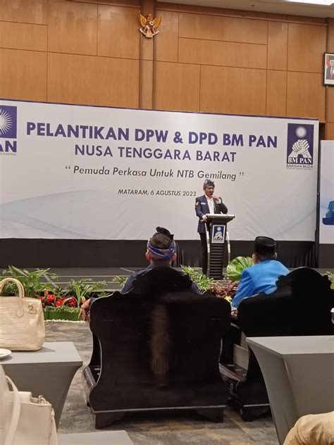 Pasha Ungu Lantik Pengurus DPW Dan DPD BM PAN NTB