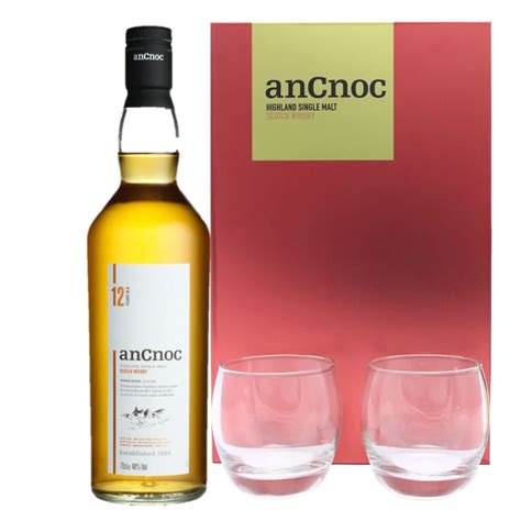 AnCnoc 12YO Highland Single Malt Scotch Whisky Gift Pack Blue Ocean