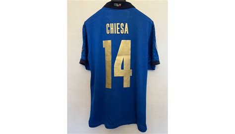 Chiesa S Match Issued Match Shirt Italy Austria Charitystars