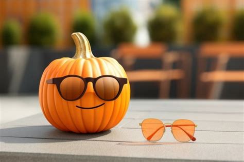 Festive Cute Pumpkin With Sunglasses Generate Ai