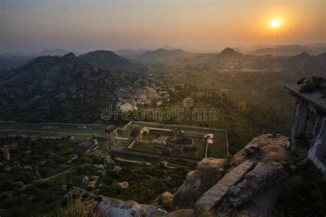 View of Achyuta Raya Temple at Sunrise from Hemakuta Hill in Hampi ...