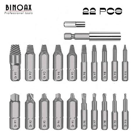 Set 2 BINOAX kit d extraction de vis endommagées 33 pièces