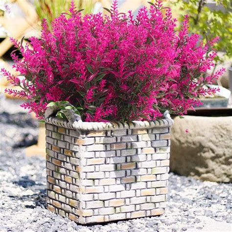 Sinhoon Bundles Artificial Flowers Fake Outdoor Plants Faux Uv